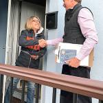 City councilman Greg Wheeler greets a constituent during his campaign for Bremerton mayor. (Photo: Wheeler campaign website)