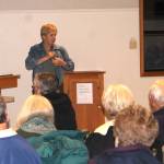 Adelia Ritchie at the Greater Hansville Community Center during a recent Tuesday Talk on global climate change.                                Nick Twietmeyer/Kitsap News Group