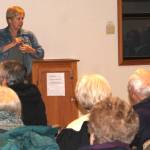 Adelia Ritchie at the Greater Hansville Community Center during a recent Tuesday Talk on global climate change.                                Nick Twietmeyer/Kitsap News Group