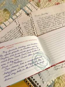 Pages from my mothers journal and a memory book I gave her.
