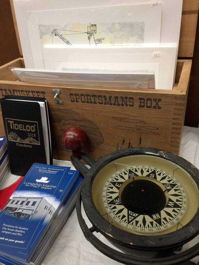 Semifinalist Longship Marine of Poulsbo displays seafaring items on its vendor table at the edg3Fund event Nov. 16 in Bremerton. (Photo: Bob Smith | Kitsap News Group)