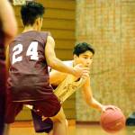 South Kitsap junior Josh Potz tries to dribble past teammate Riley Escolta (24) during a pre-season practice. (Photo: Mark Krulish | Kitsap Daily News)