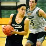 <em>Klahowya senior Tim Coots (3) drives into the paint during his teams practice on Nov. 27.</em>                                Mark Krulish/Kitsap News Group