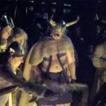 Vikings celebrate the lighting of the Julefest bonfire, Dec. 2 at Muriel Iverson Williams Waterfront Park. (Richard Walker/Kitsap News Group)