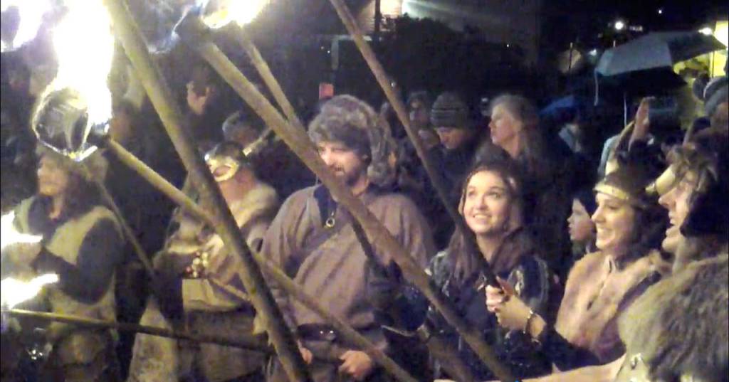 Vikings await the Lucia Brides lighting of the Julefest bonfire, Dec. 2 at Muriel Iverson Williams Waterfront Park. (Richard Walker/Kitsap News Group)