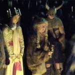 Vikings celebrate the lighting of the Julefest bonfire, Dec. 2 at Muriel Iverson Williams Waterfront Park. (Richard Walker/Kitsap News Group)