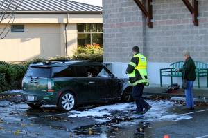 Car catches fire in Petco parking lot