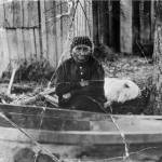 <em>Suquamish Tribe member Mary Adams and her woolly dog, Jumbo.</em>                                Suquamish Museum Archives/Courtesy