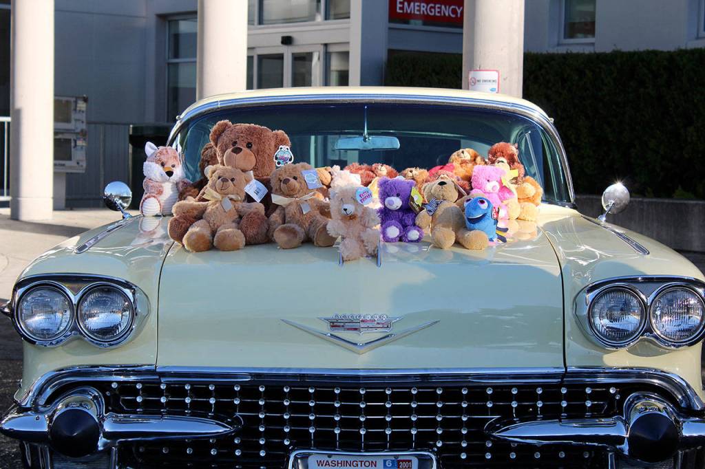 About 150 stuffed animals were donated to Harrison Hospitals ER by the Olympic Vintage Auto Club.                                Michelle Beahm / Kitsap News Group