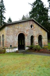 The former torpedo warehouse at Manchester State Park is now a highly sought-after location for photo shoots, picnics and weddings. (Mark Krulish/Kitsap News Group)