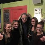 Amanda Florea, Kim McDougal, Carly Swingle and Devon Santiago pose for a photo with actor Jeff Goldblum on Dec. 5 in Blondies Plate. Goldblum was in the area filming scenes for the new movie The Mountain. (Darren Stephens)