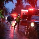 A pedestrian was struck by a vehicle at Hostmark Street and Caldart Avenue around 9 a.m. today. Its the second time in four days that a pedestrian was struck by a vehicle in Poulsbo. (Jody Matson/Poulsbo Fire Department Facebook)