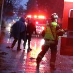 A pedestrian was struck by a vehicle at Hostmark Street and Caldart Avenue around 9 a.m. today. Its the second time in four days that a pedestrian was struck by a vehicle in Poulsbo. (Jody Matson/Poulsbo Fire Department Facebook)