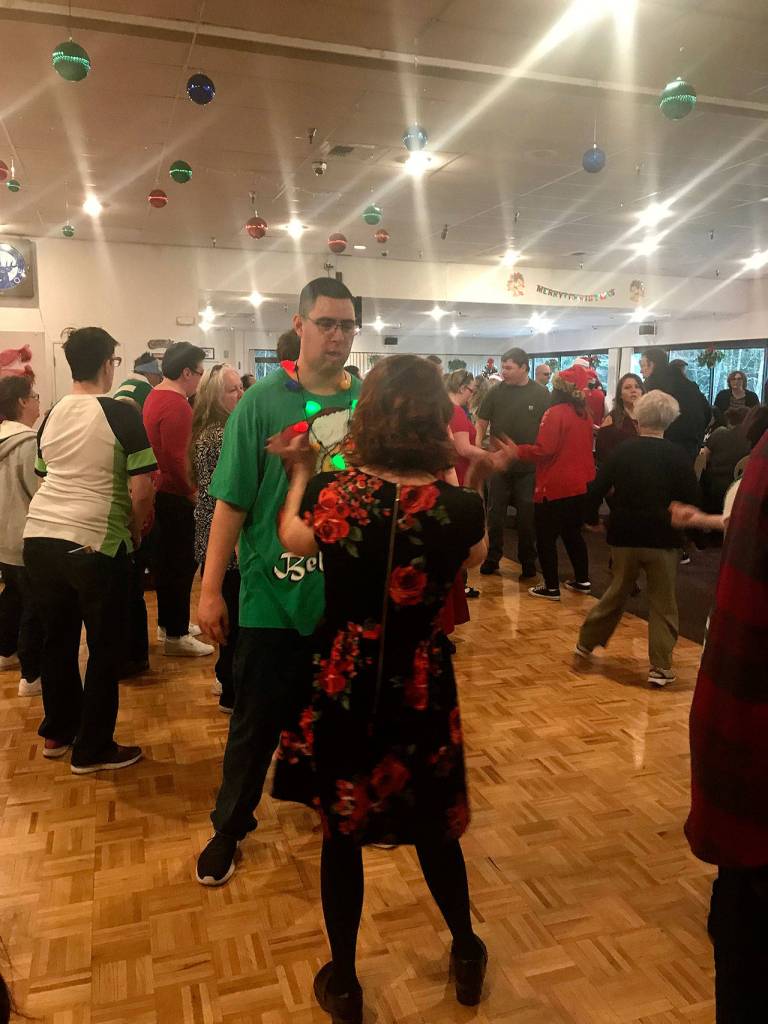 A couple dances at Bremerton Elks Lodge 1181s 30th annual Special Peoples Party, Dec. 17 at the Elks Lodge. (Donna Etchey/Kitsap News Group)