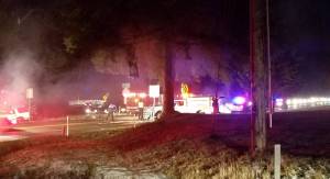 A local resident wrote on Facebook that a family member drove by the collision site and said it looked like a car exploded as there were car pieces everywhere. (Terryl Asla/Contributed)