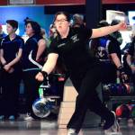 Briana Kennard, of Klahowya, served as the anchor for her team during the Baker games. The Eagles won the team title with 2,859 pins. (Mark Krulish/Kitsap News Group)