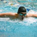 Kyle Marquez of Klahowya at the Olympic Swimvitational on Jan. 20. (Mark Krulish/Kitsap News Group)
