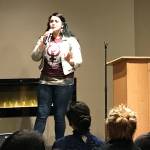 Suquamish singer/poet Calina Lawrence was the featured speaker at the MeToo Movement presentation Jan. 31 at the Cloverleaf in Bremerton. (Jacob Moore/Kitsap News Group)