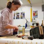 Sophomore Emma Higgs works on a CTE project during a Jan. 30 after-school session at North Kitsap High School. (Jacob Moore/Kitsap News Group)