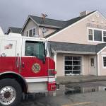 Firefighters from Central Kitsap Fire Rescue and Navy Federal Fire contained a fire at Cash Brewing to the inside of a wall, Feb. 6. (CKFR photo)