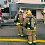 Firefighters from Central Kitsap Fire Rescue and Navy Federal Fire contained a fire at Cash Brewing to the inside of a wall, Feb. 6. (CKFR photo)