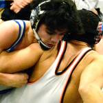 Olympics Alec Acfalle won a major decision against Caleb Bullard, of Blaine, in the 138 finals at the 2A Region 2 tournament on Feb. 10. (Mark Krulish/Kitsap News Group)