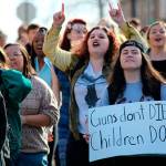 Students at Bremerton High School walked out of class in protest against gun violence following a deadly shooting at a Florida school in February. Photo by Michelle Beahm