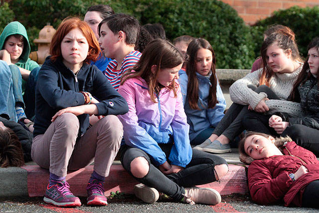 Bainbridge High School students protest for improved school security. Photo by Brian Kelly