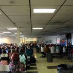 Students at Central Kitsap High School sat in the cafeteria to protest gun violence following a Florida school shooting. Photo by Jacob Moore