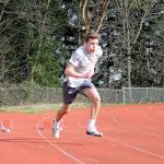Central Kitsap high jumper Seth Tower, shown here practicing before the season, took second in the long jump at the Gig Harbor Jamboree. (Jacob Moore/Kitsap News Group)