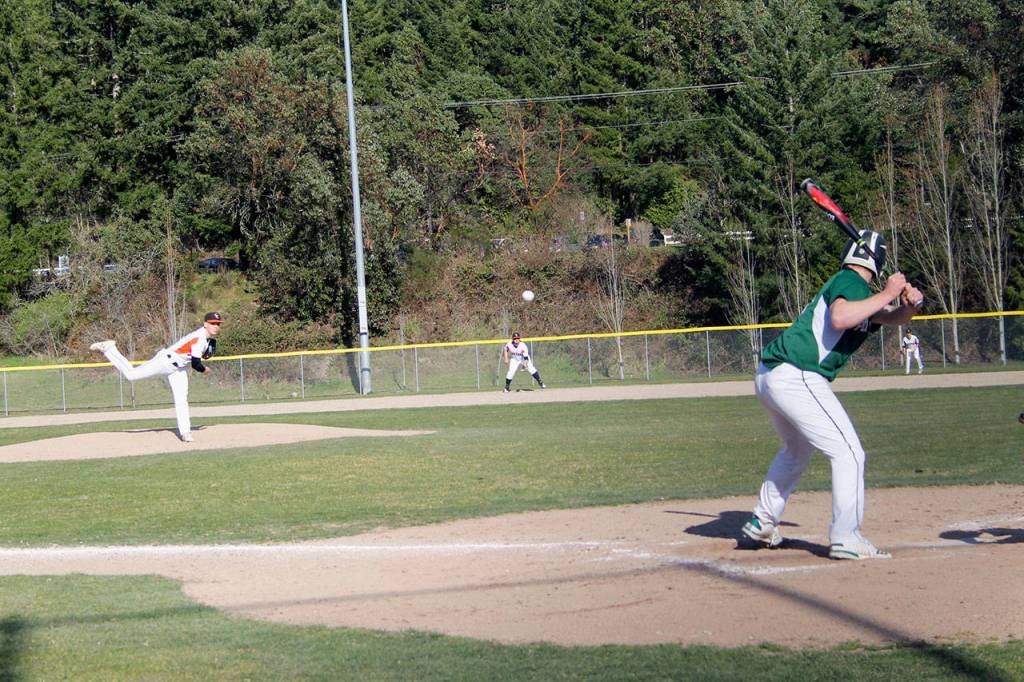 Central Kitsap pitcher Greyson McCormick throws a fastball in the top of the third inning to Seahawks hitter Joseph Pierce. Jacob Moore | Kitsap News Group