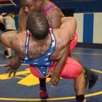 Interior Communications 2nd Class Austin Craig and Culinary Specialist Seaman Derekston Williams participate in situational drills during the All-Navy Wrestling Team practice at Naval Base Kitsap-Bremertons fitness center. The All-Navy Wrestling Team is preparing for the 2018 Open Wrestling Championships.                                Mass Communication Specialist 3rd Class Christopher Jahnke / U.S. Navy