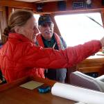A student practices navigation while underway during practical hours of a Bremerton Sail and Power Squadron class.                                Rick Hurst / Bremerton Sail and Power Squadron