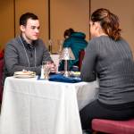 <em>Personnel Specialist 2nd Class Nicholas Wozniak, from Orlando, Florida, assigned to the aircraft carrier USS Nimitz (CVN 68), eats lunch with his wife at a Chaplains Religious Enrichment Development Operation marriage enrichment workshop on March 24.</em>                                Mass Communication Specialist Seaman Greg Hall / U.S. Navy