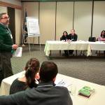 Scott Radetski, a Chaplains Religious Enrichment Development Operation subcontractor, facilitates a discussion at a Marriage Enrichment Workshop, March 24, 2018.                                Mass Communication Specialist Seaman Greg Hall / U.S. Navy
