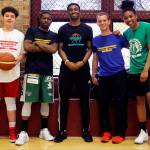 <em>From left, Aiden Bradish, Mauricio Modestin Jr., Japrea Pedesclaux, Patrick Gardner and Ashli Payne during an April 16 practice.</em> Jacob Moore / Kitsap Daily News