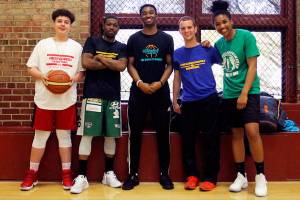 <em>From left, Aiden Bradish, Mauricio Modestin Jr., Japrea Pedesclaux, Patrick Gardner and Ashli Payne during an April 16 practice.</em> Jacob Moore / Kitsap Daily News