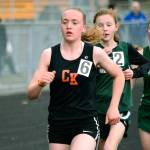 Molly Fischer, a Central Kitsap senior, topped all runners in the 3,200-meter race. (Mark Krulish/Kitsap News Group)