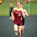 Kingstons Stefans Lusis takes home the top prize in the boys 3,200-meter run. He set a new meet record with a time of 9:51.57. (Mark Krulish/Kitsap News Group)