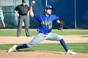 Bremertons Hector Infante picked up the win against Klahowya, pitching 3 1/3 innings and giving up just one earned run. (Mark Krulish/Kitsap News Group)