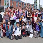 Middle-school students from South Kitsap School District gather at Olympic College to participate in the regional History Day competition this spring. (South Kitsap School District photo)