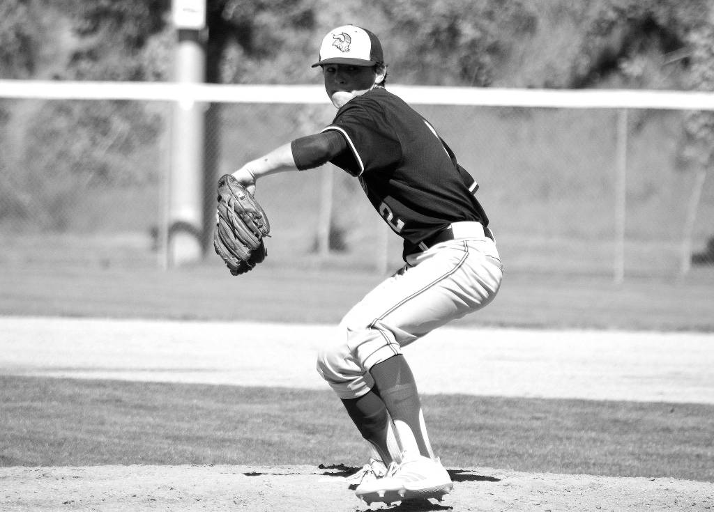 Junior pitcher Isaac Richardson tosses a pitch in his teams game against Fife on May 12. He gave up just three earned runs. Mark Krulish | Kitsap Daily News