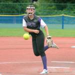 Sarah Smith tossed a shutout against White River in the district tournament. North Kitsap won three of its four games to qualify for state. (Jacob Moore/Kitsap News Group)