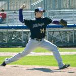 Jordan Robbins, shown here pitching in the district tournament, is one of three seniors graduating from the North Kitsap baseball team this spring. (Mark Krulish/Kitsap News Group)