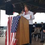 Poulsbo Mayor Becky Erickson gives her address. (Mark Krulish/Kitsap News Group)