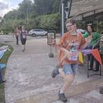 Fathoms O Funs Seagull Splat 5K Run attracted runners, such as Grace Reagor pictured here, who got their fair share of gull splats dished out by the Fathoms Royalty Court members.