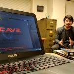 Micah Fusco discusses The Arcave at a meeting with his company, Monoculus Films                                Photo courtesy Arcave Production Staff