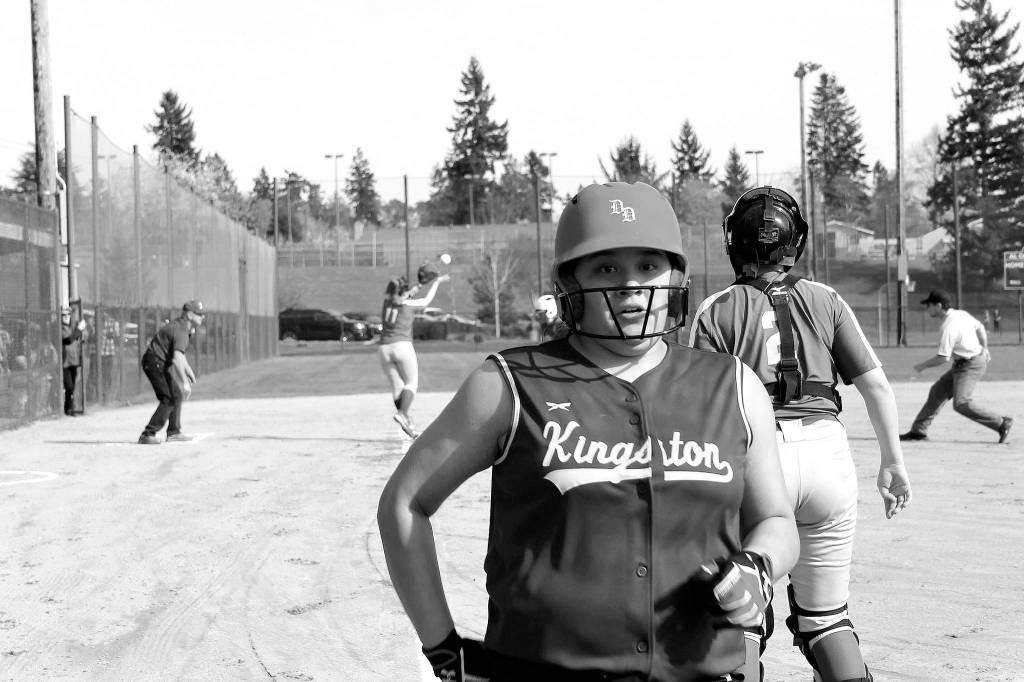 <em>Kingston junior Lucy Schaeffer batted .459 this season.</em>                                Jacob Moore / Kitsap News Group