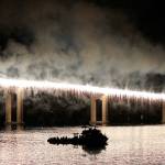 The waterfall fireworks are a huge, unique draw to the Bremerton Bridge Blast.                                Michelle Beahm / Kitsap News Group