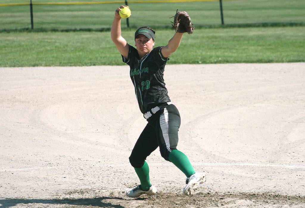 Klahowyas Amber Bumbalough caps her career with a second-team all-state nod in 1A. Bumbalough struck out 204 batters in 135 1/3 innings and had a 2.79 ERA. She hit .593 with nine home runs and 27 RBI and racked up a .692 on-base percentage. (Mark Krulish/Kitsap News Group)